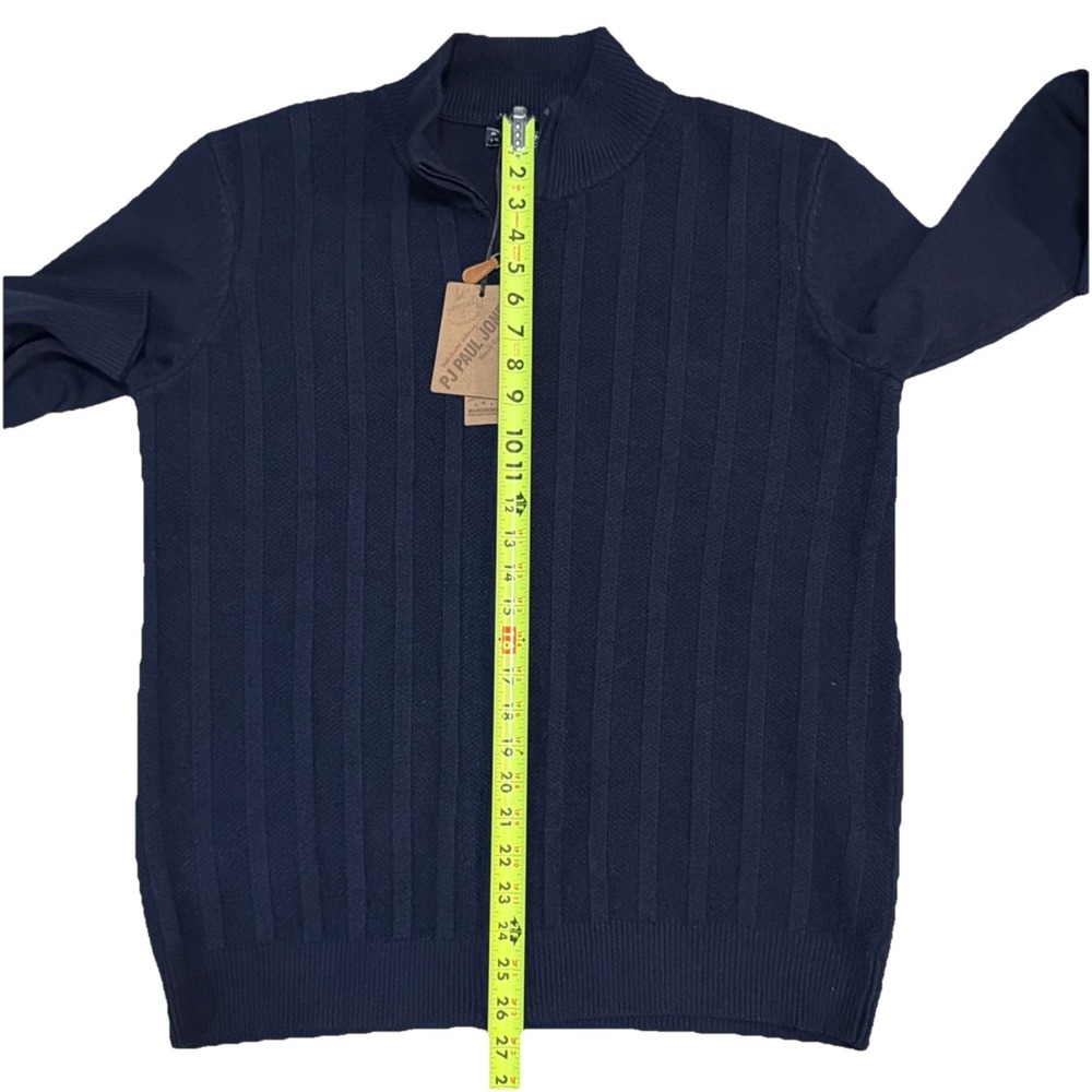 Paul Jones Sweater Mens XL Extra Large Blue Full Zip Mock Neck Casual NWT - Picture 3 of 7